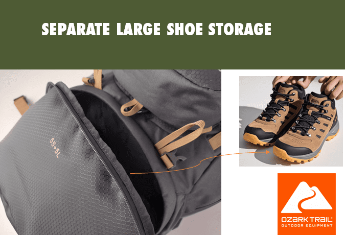 60L Hiking Backpack with Durable Fabric and Multiple Pock,Age Group:Adult3