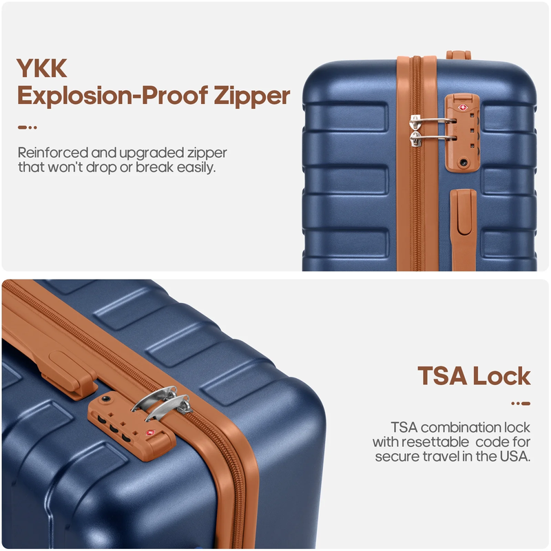 Carry on Luggage Set 3 Piece Hard Shell Luggage Sets with YKK Zipper Spinner Whe2