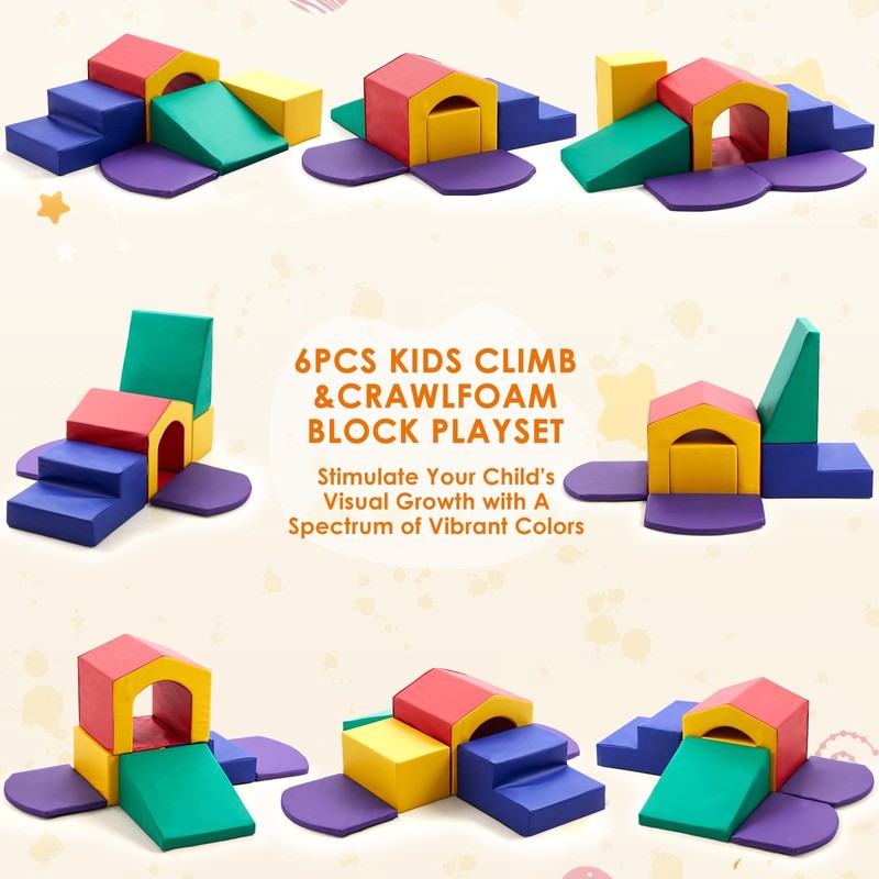 6PCS Soft Climbing Toys for Toddlers – Foam Climb & Crawl Play Set5