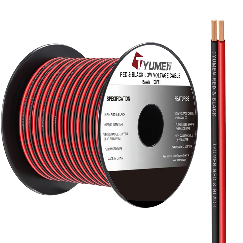 16 Gauge 100FT Red Black Electrical Wire for LED Strips & Home Use8