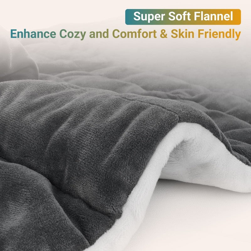 Large Weighted Electric Heating Pad, Flannel, 19" X 24", Gray7