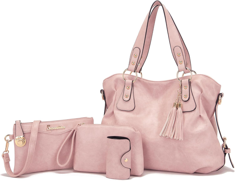 Women Fashion Handbag Set 4PCS Shoulder Bag Satchel Hobo Tote Purse10
