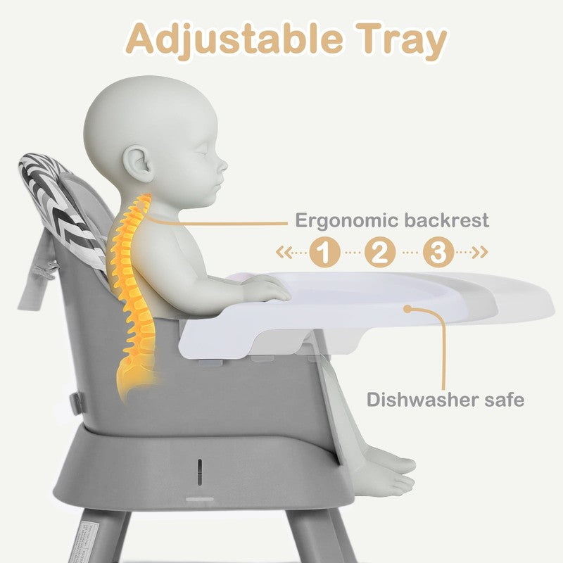 8 in 1 Baby High Chair, Toddler Dining Booster Seat for Eating, Chevron9