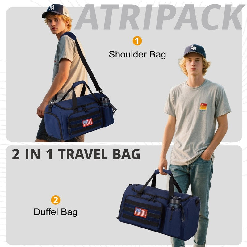 2 In 1 Gym Duffle Bag 60L Convertible Travel Bag Shoes Compartment Luggage1