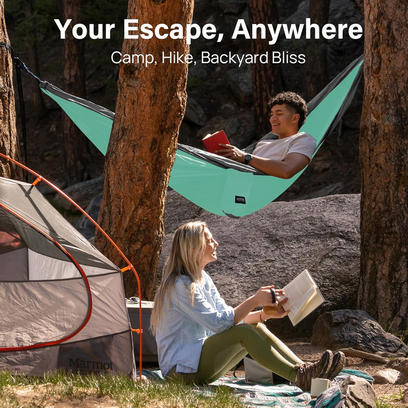 Camping Hammock with Straps Portable Outdoor Hiking Beach Backpack Gear6