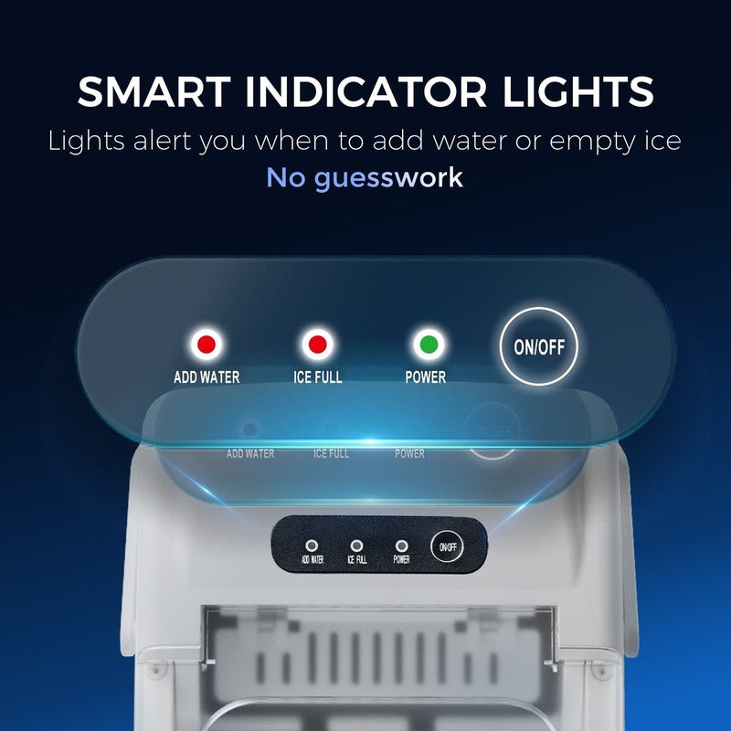 Countertop Ice Maker 9 Bullet Ice in 6Min One Button Auto Cleaning 26Lbs/24H5