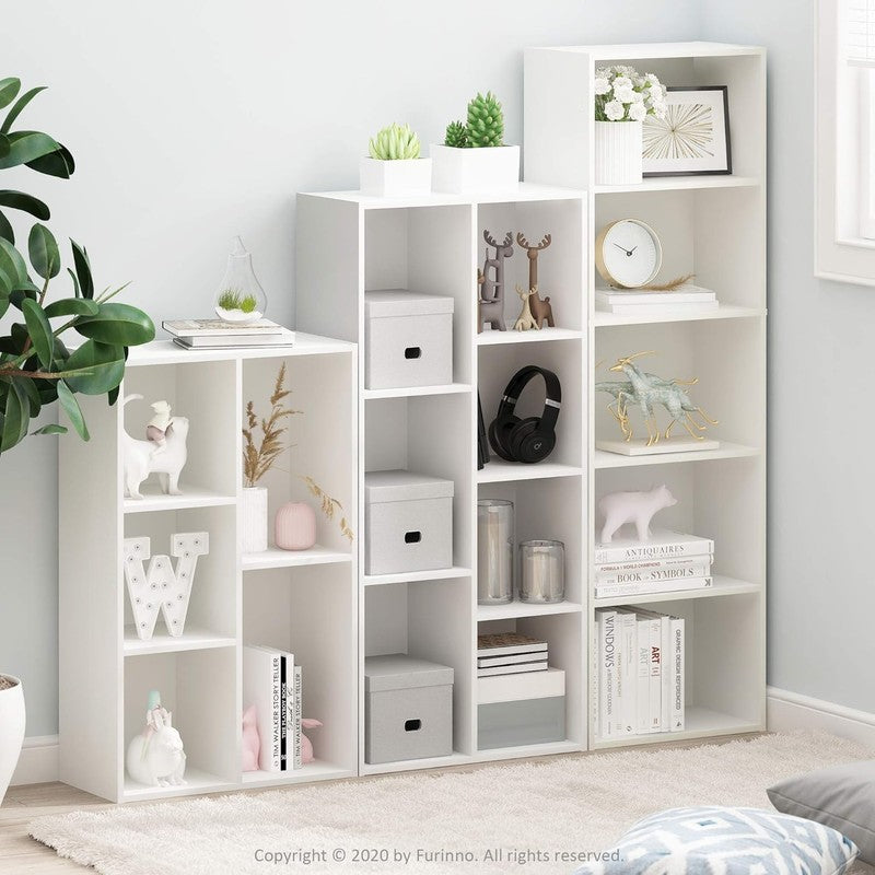 Modern 5-Tier White Bookcase for Stylish Storage and Display7