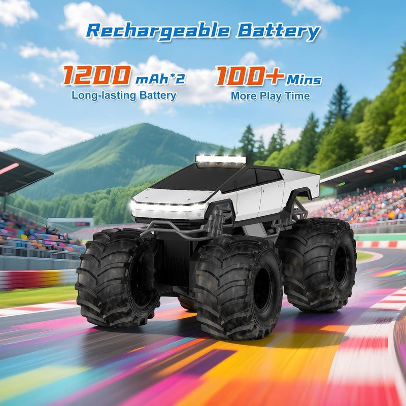 Amphibious Remote Control Monster Truck   4WD All Terrain RC Car for Kids 6+3