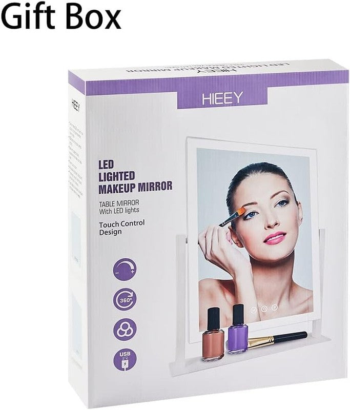 Hollywood Vanity Mirror with Lights, 3 Color Modes, 5X Magnifier, Touch, 360°5