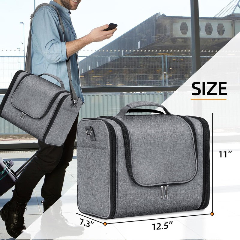 Extra Large Hanging Toiletry Bag Travel Dopp Kit Water-Resistant Oxford Gray7