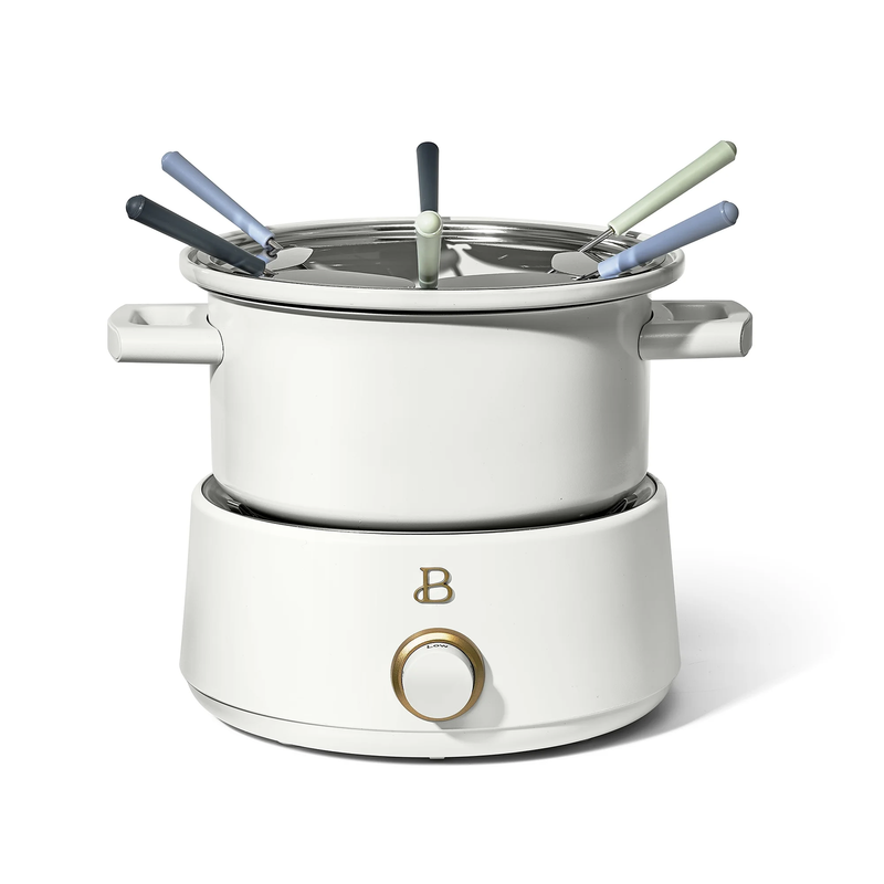 3 Qt Electric Fondue Set with Bonus 2 Qt Ceramic Pot, White Icing by Drew Barrym0