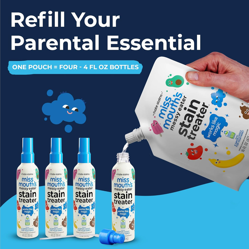 Miss Mouth Messy Eater Stain Remover Kit 2 Spray + 16oz Refill Baby2