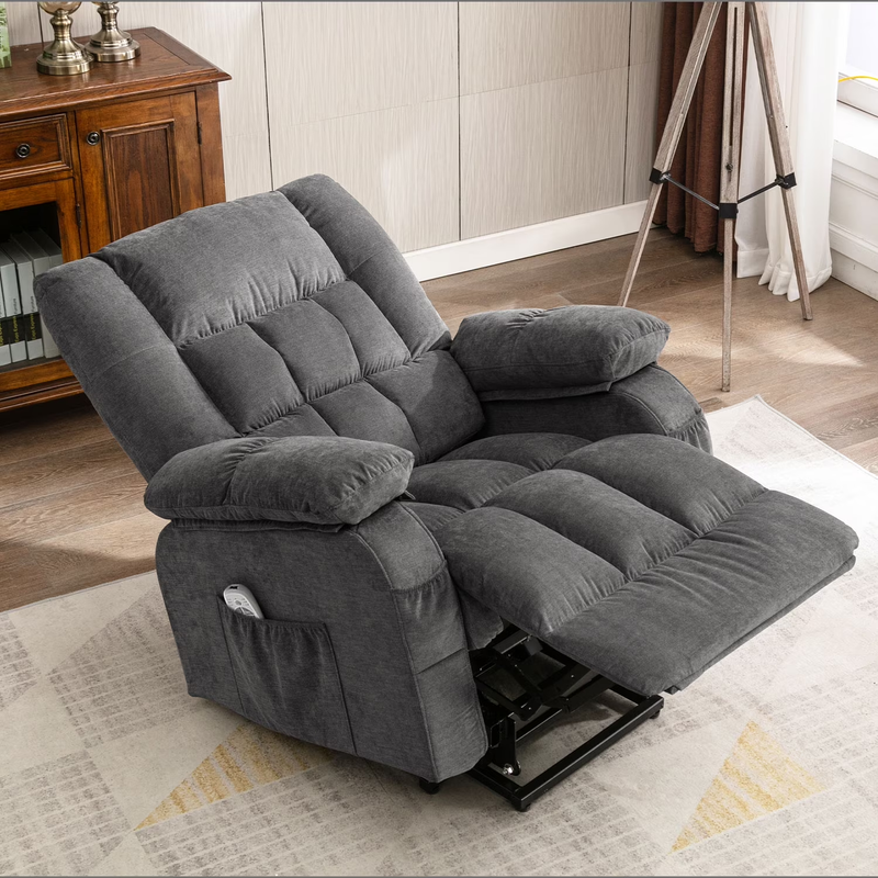 Power Lift Recliner Chair Heat Massage USB Port Infinite Position Grey7