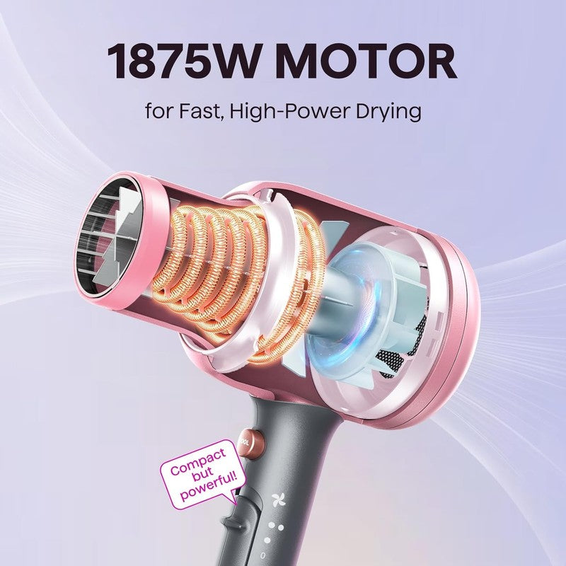 Hair Dryer, Blown Away Ionic Hair Dryer for Curly Hair with Diffuser, 1875W Fast3