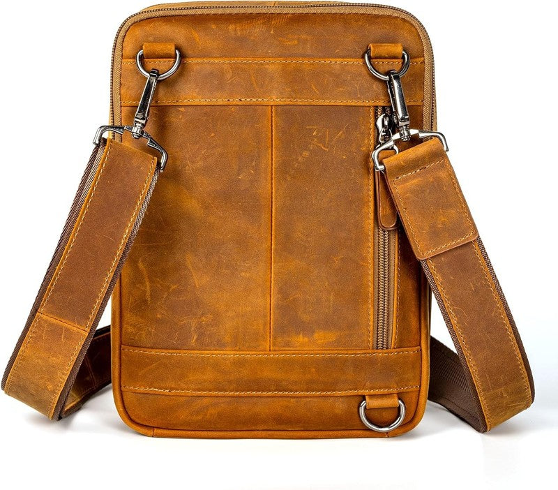 Leather Messenger Bag Men Small Sling Shoulder Crossbody Man Purse Pack4