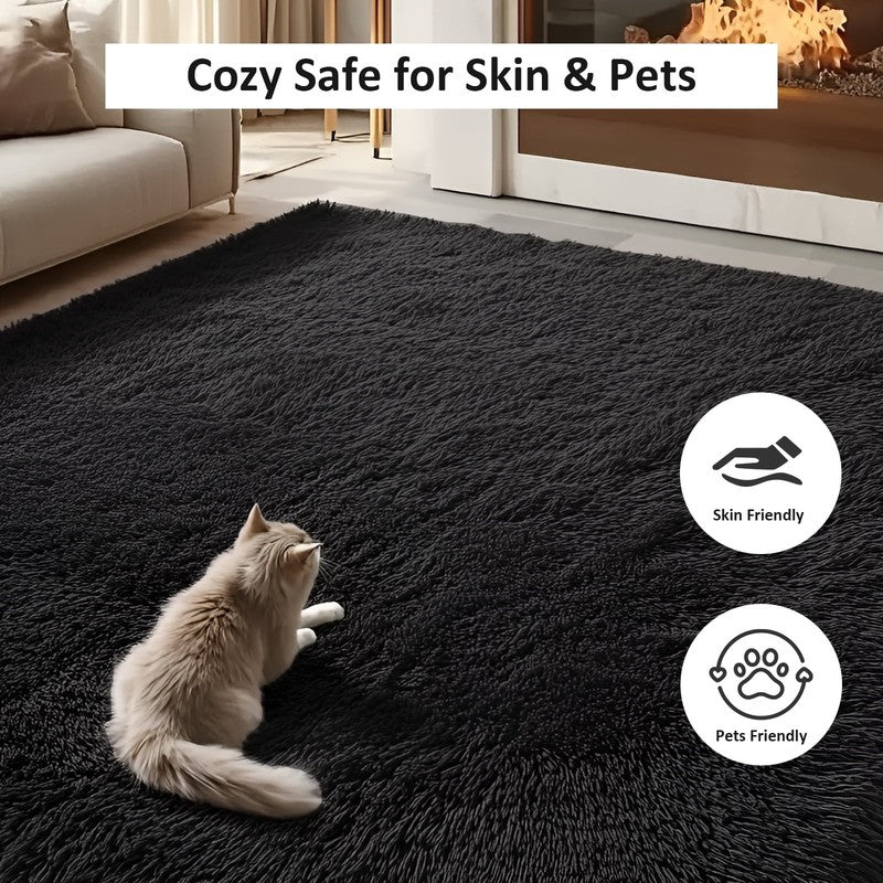 Shag Area Rugs, 5Ft X 8Ft Soft Fluffy Indoor Carpet for Living Room Bedroom Deco5