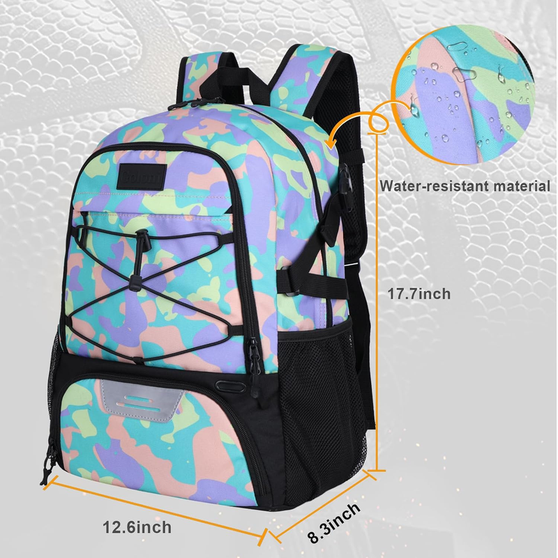 Soccer Basketball Backpack w/ Ball & Shoe Compartment Sports Travel Bag1