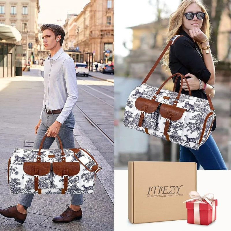 Garment Duffel Bag Travel Convertible Carry On Weekender w/ Shoe Pouch 3Pc Set6