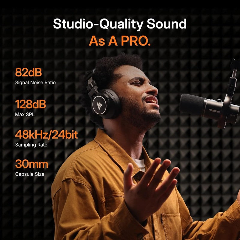 PD200W Hybrid Wireless Podcast Microphone for PC, Dynamic XLR USB Mic with Deskt3