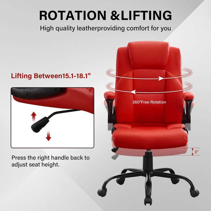 Leather Office Chair, Big and Tall Office Chair 400LBS Wide Seat Ergonomic Compu5