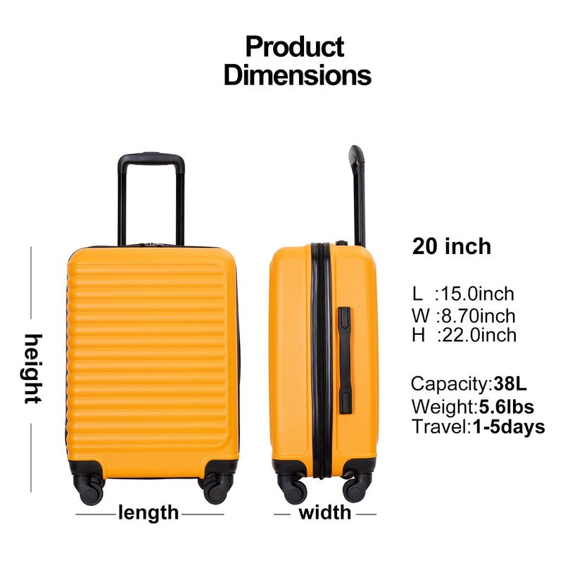 Hardshell Carry on Luggage 20" Lightweight Orange Suitcase with Spinner Wheels2