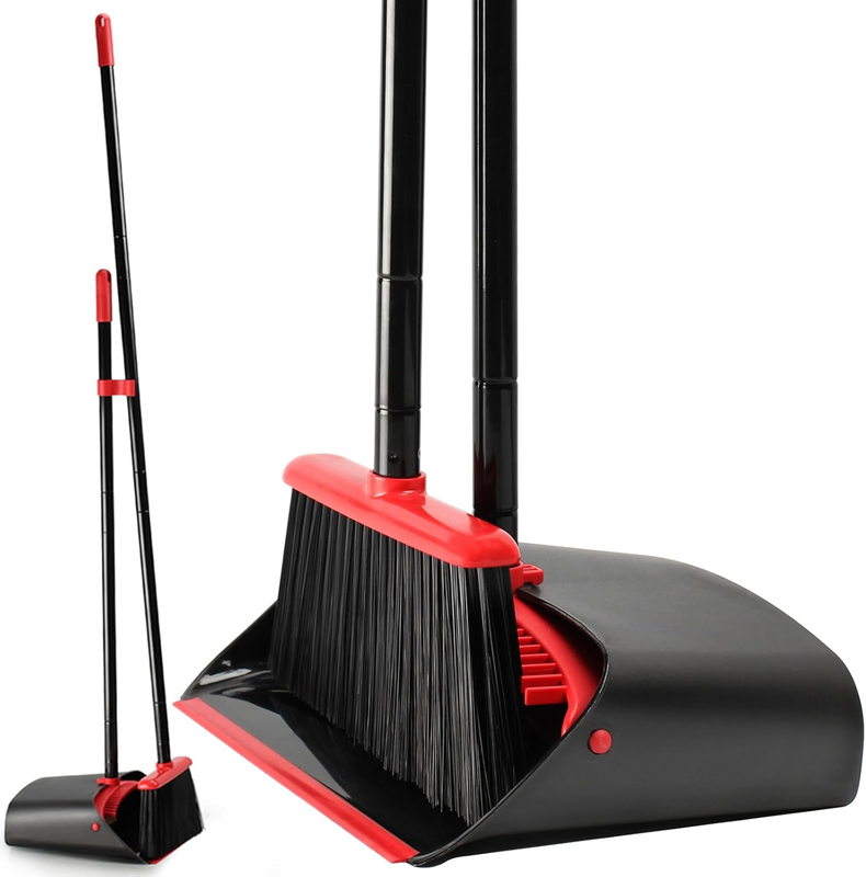 Broom and Dustpan Set for Home,Upright Broom and Dustpan Combo Sweep Set10