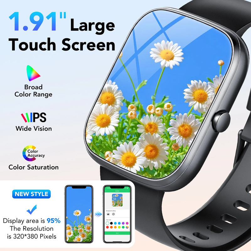 2026 Smart Watch 1.91" HD Android iPhone Call Fitness Tracker IP682