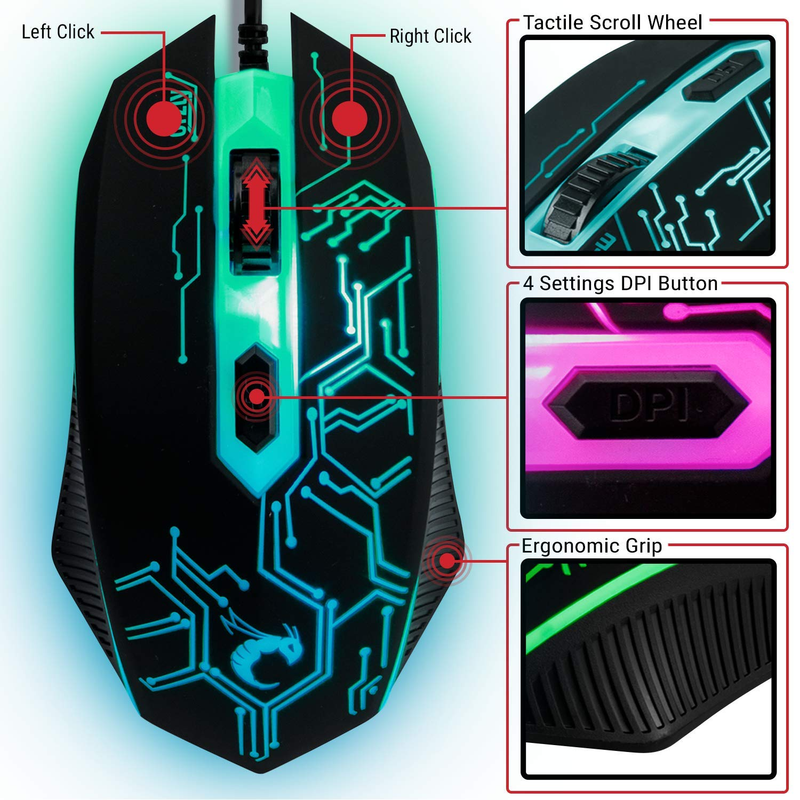 4 in 1 Gaming Combo Keyboard Mouse Headset Mouse Pad RGB Wired Bundle3