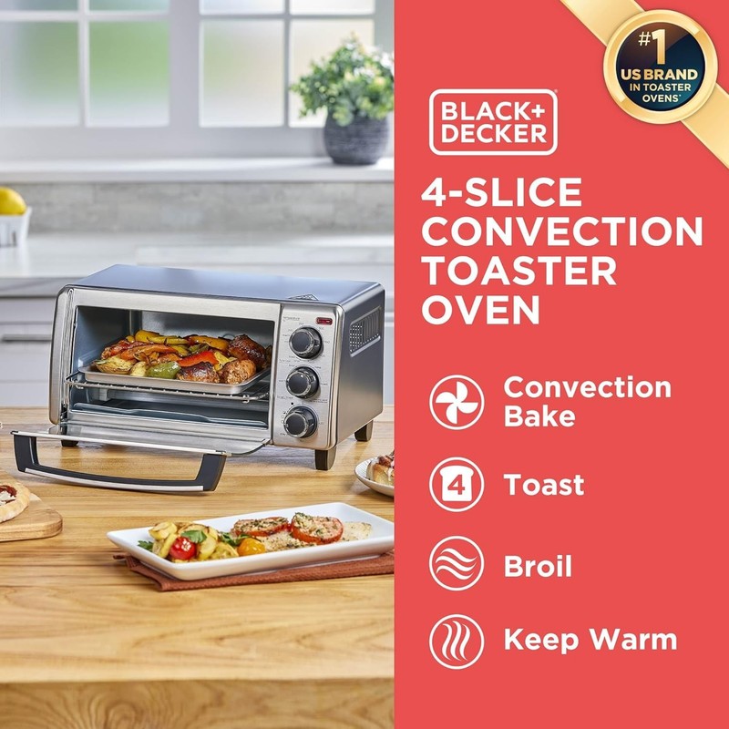4-Slice Convection Oven, Stainless Steel, Fits 9" Pizza, TO1313SBD1