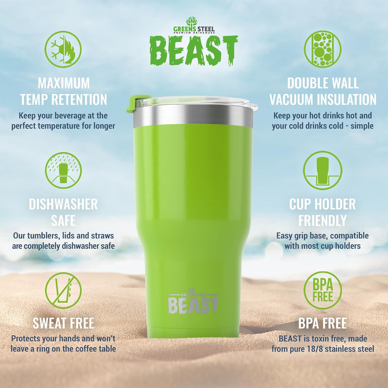 40oz Stainless Steel Tumbler Double Wall Insulated Ice Coffee Cup Green5