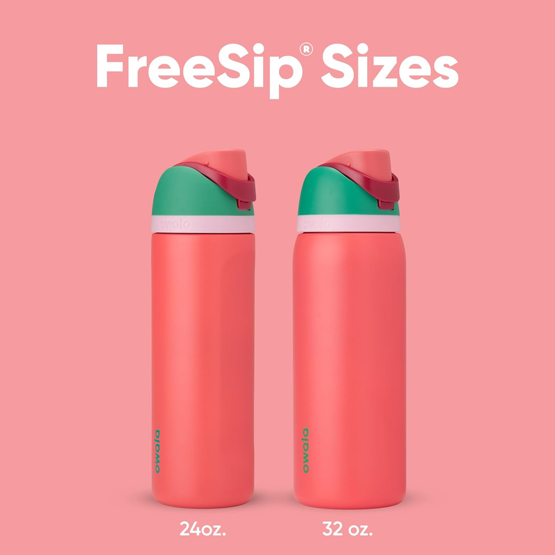 Owala FreeSip 32oz Stainless Steel Water Bottle Straw Insulated Strawberry4