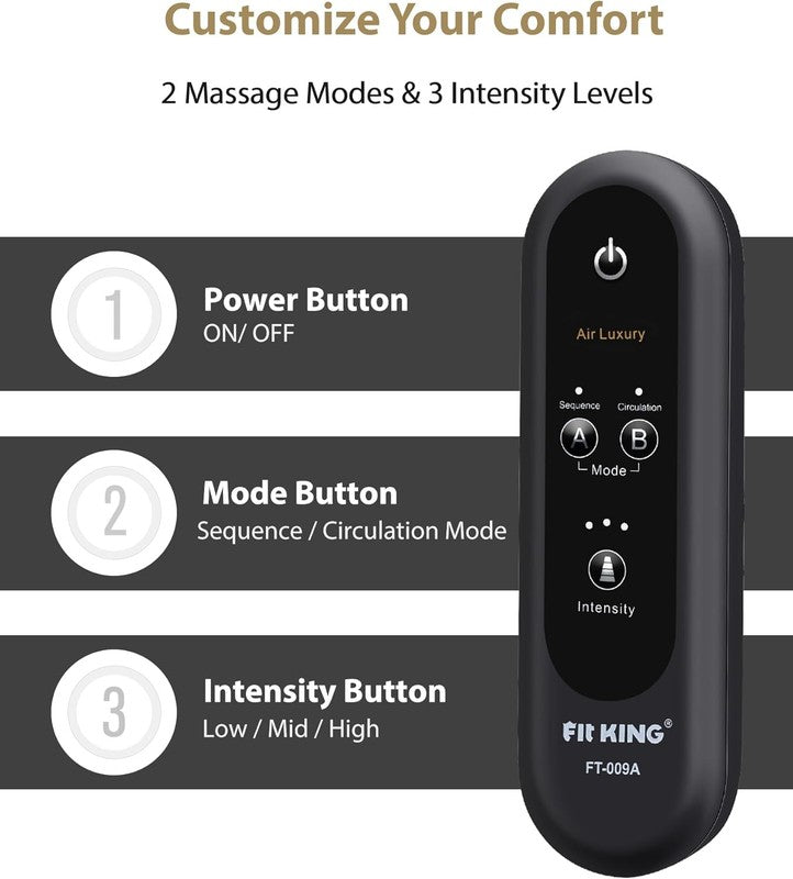 Leg & Foot Massager Air Compression Circulation Pain Relief w/ Extensions5