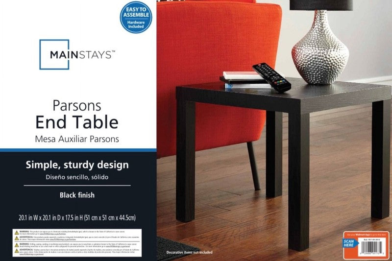 (4 Pack)  Parsons End Table, Black Oak7