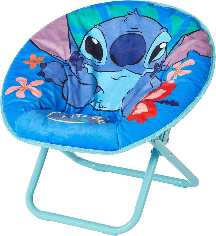 Stitch 19” Folding Toddler Saucer Chair w/ Cushion Kids 3+7