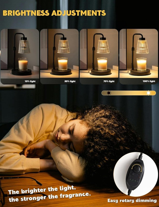Candle Warmer Lamp with Timer Dimmable, House Warming Gifts with 2 Bulbs2