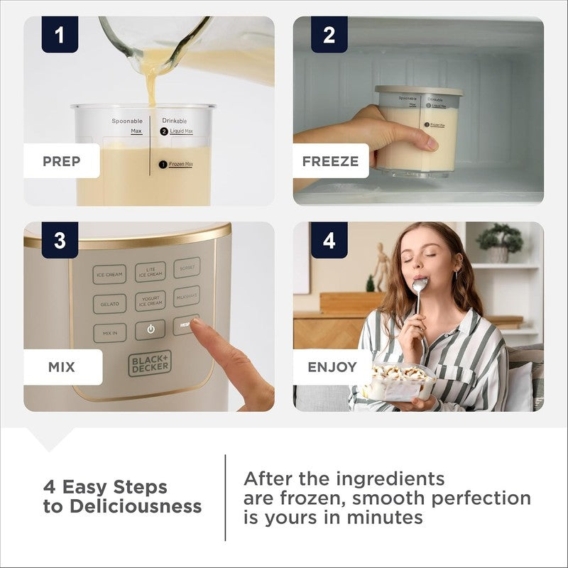 Perfect Pint Ice Cream Maker – Homemade Frozen Dessert Machine for Gelato,8