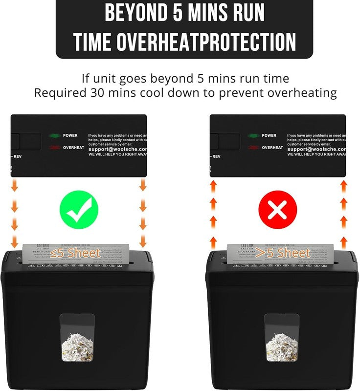 5 Sheet Cross Cut Paper Shredder P 4 Security Home Office Jam Proof Durable6