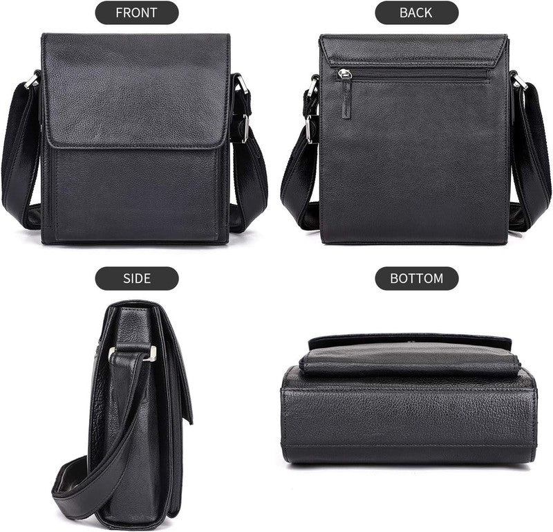 Leather Messenger Crossbody Bag Men Work Business Casual Adjustable Strap6