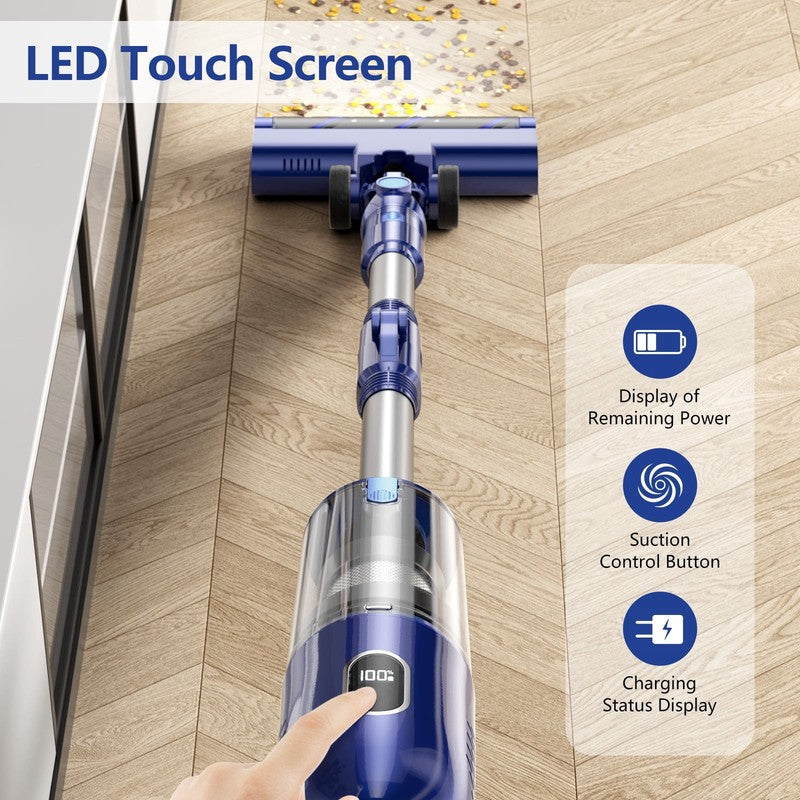 Cordless Vacuum Cleaner, 30Kpa/45Min/7 In 1 Stick Vacuum with Foldable Pole, P12