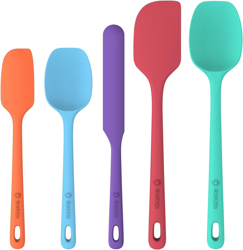5 Piece Silicone Spatula Set Heat Resistant 600°F Nonstick Cookware9