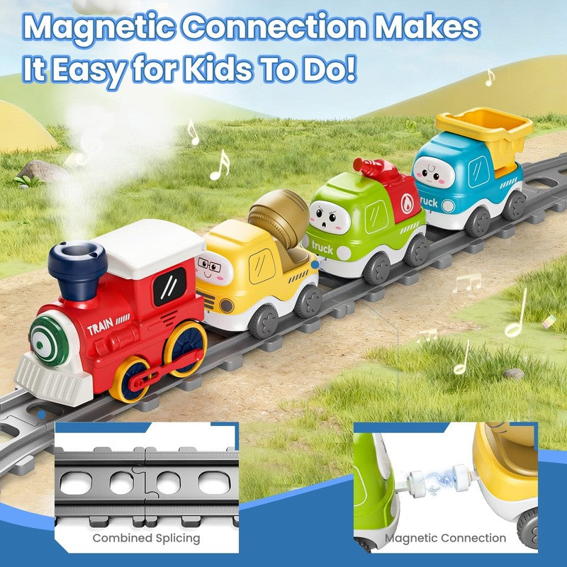 “Electric Train Set for Toddlers – Music, Light & Steam Toy, Gift Ages 1–3” 2