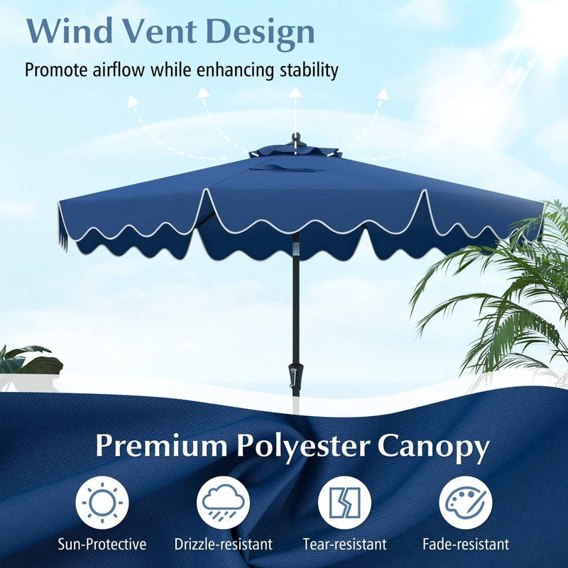 9FT 2-Tier Patio Umbrella – Sun-Protective Market Table Umbrella, Navy5