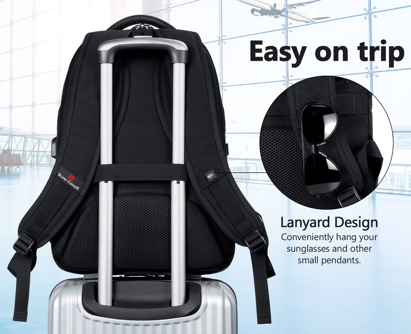 Laptop Backpack USB Charging Port Water Resistant Business Work Backpack Men5
