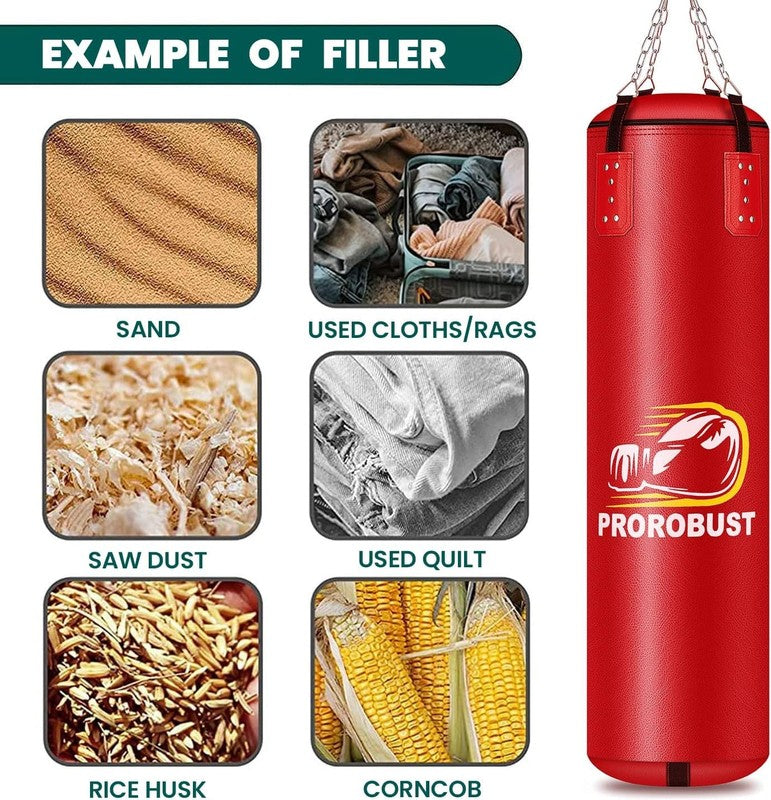 4Ft PU Punching Bag Set w 12oz Gloves MMA Kickboxing Boxing Unfilled7