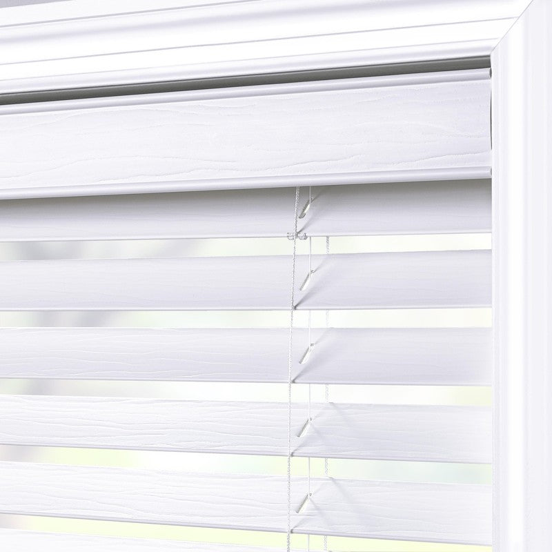 2" Cordless Faux Wood Horizontal Blinds, White, 47" W X 64" L2