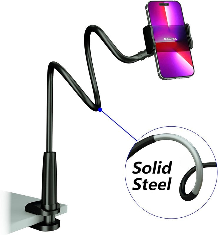 Flexible Gooseneck Phone Holder Clamp for Desk   Fits 3.5 7" Devices (Black)1