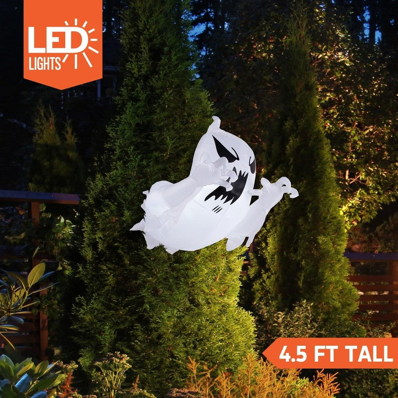 4.5Ft Halloween Inflatable Flying Ghost w/ LED Window Yard Lawn Decor2
