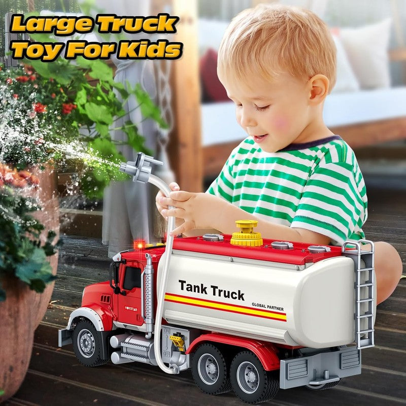 Toy Oil Tanker Truck with Sound Lights and Water Spray for Boys and Girls Ages 35