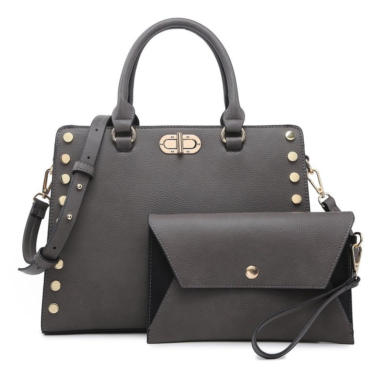 Women Satchel Handbag Shoulder Tote Work Bag with Matching Wallet4