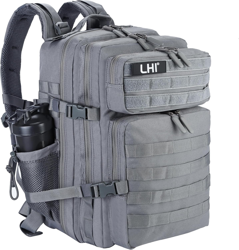 Military 45L Tactical Backpack Grey MOLLE Assault Pack Travel Bag11